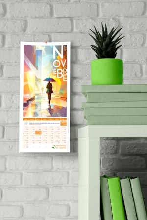 Calendrier mural mensuel