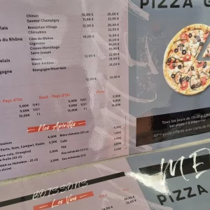 Impression et plastification menu men pizza grill 2022