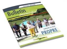 Publicité dans le Bulletin municipal de Cognin, couverture. Encart publicitaire pour le bulletin municipal